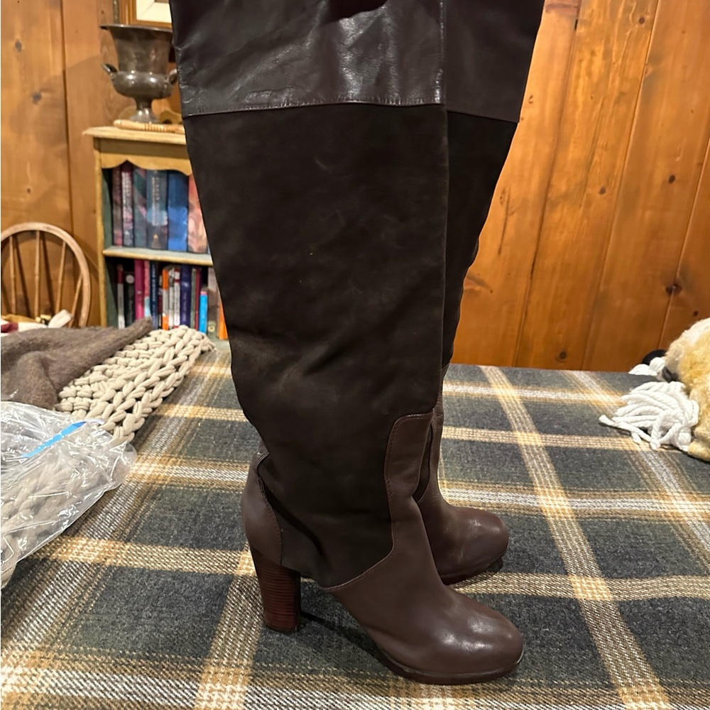 Steven By Steve Madden High Heel Tall Brown Suede… - image 2